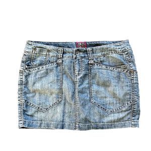 Torrid Women's Denim Mini Skirt Skort Size 14 Pink Tag